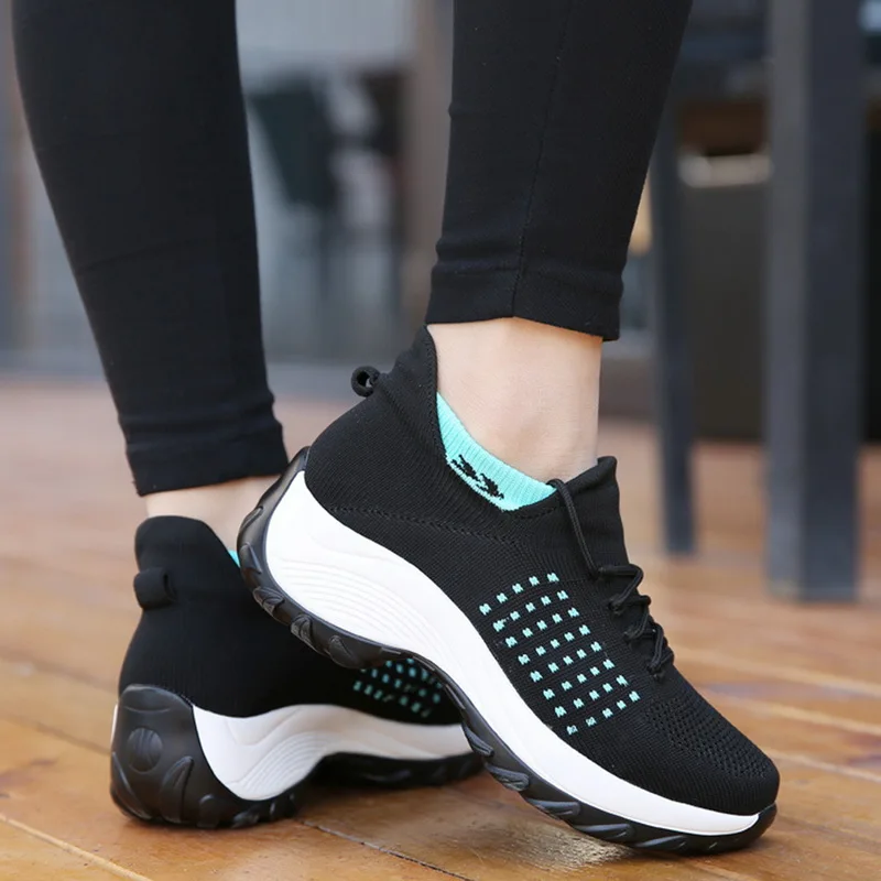 

Women's Walking Shoes Fashion Sock Sneakers Breathe Comfortable Nursing Shoes Ladies Shoes Casual Platform Loafers Non-Slip