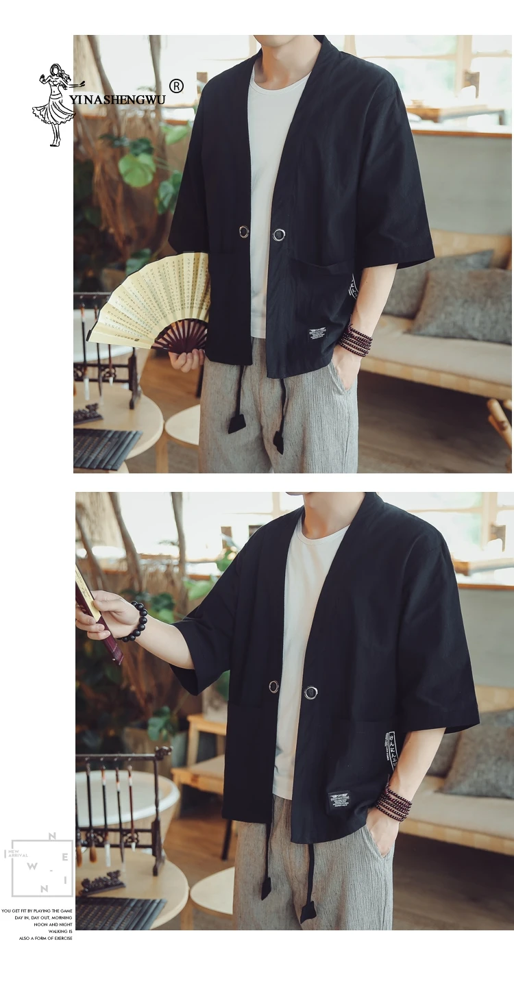 Yukata, мужское кимоно, кардиган, мужские японские кимоно, верхнее пальто, кимоно, костюм для косплея, принт, азиатская одежда, летние пляжные повседневные рубашки