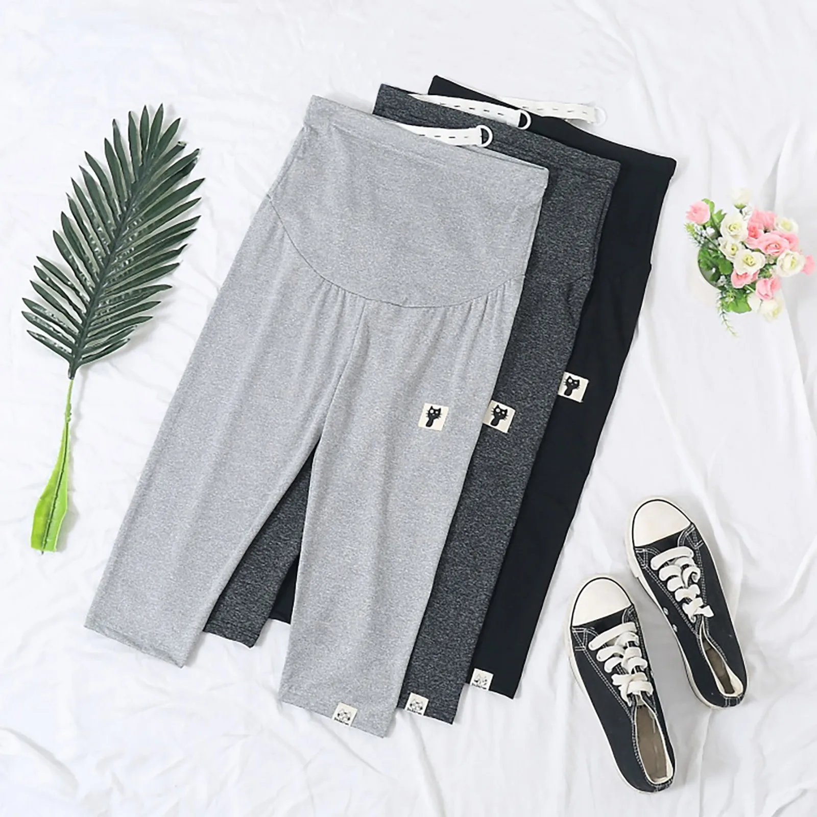 

Летние Модальные короткие капри для беременных регулируемые тонкие брюки 5 кошек для мам леггинсы с высокой талией регулируемые брюки для живота