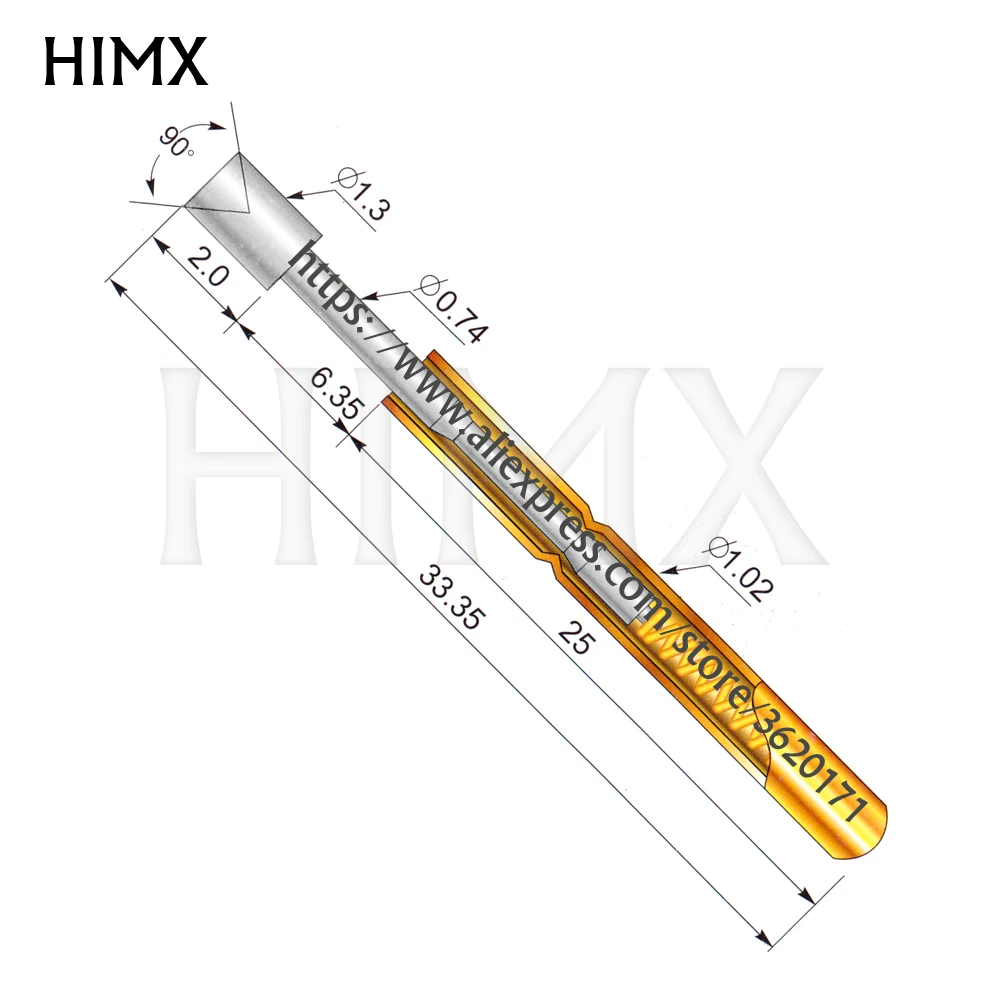 100 шт. выдвижная пружинная игла для испытания зонда наперсток 1 3 мм Латунная