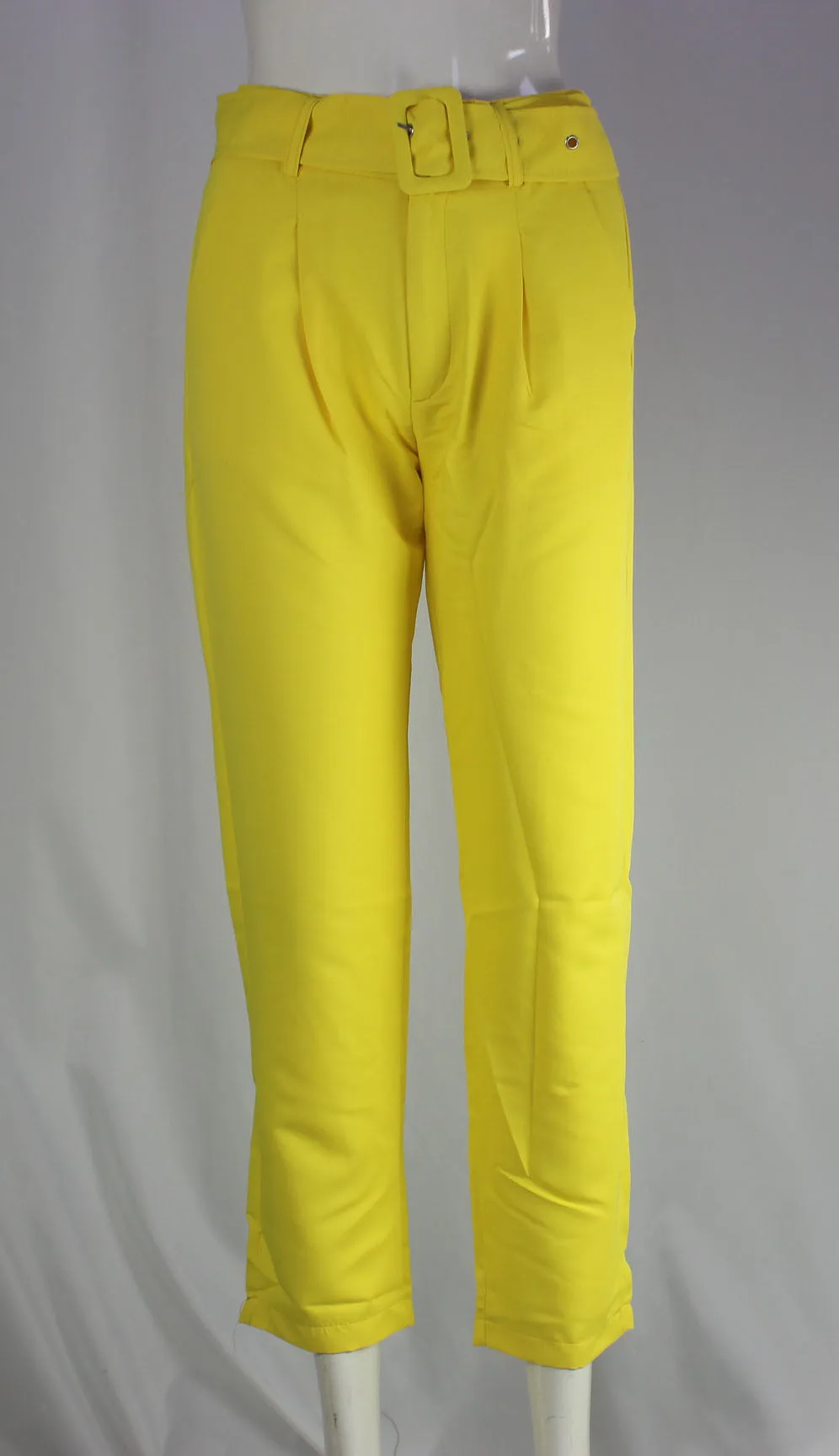 

Office Lady Suit Pants Women with Belt High Waist Pants Sashes Pockets Office Ladies Pants 2020 Loose Woman Trousers