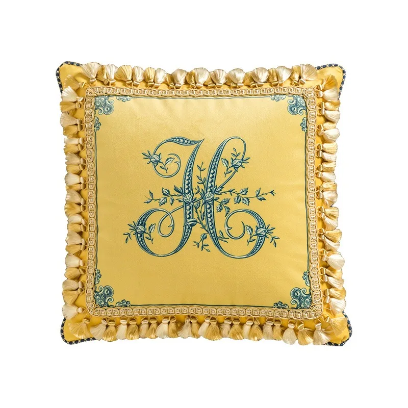

Gold European Cushion Cover Luxury Velvet Home Decorative Embroidery Petunias Pillow Case Pillowcase for Sofa Chair Bed 45x45cm