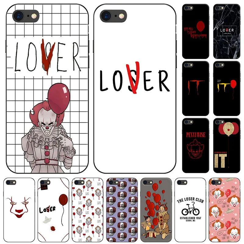 Чехол для iPhone 7 8 X Pennywise Clown Returns Loser Club с мультяшным комиксом 5 6 6S Plus XS Max черный