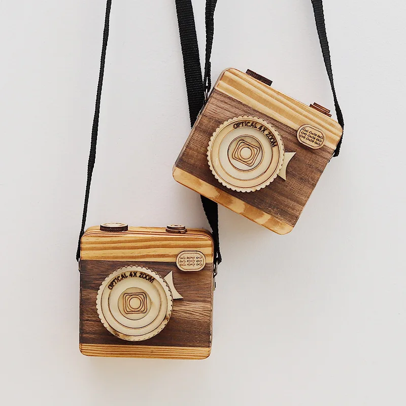 Музыкальная шкатулка уникальный деревянный ручной Коленчатый Дизайн камеры