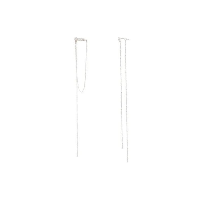 

Fashion Jewelry Drop Earrings Silvery Plating Hot Selling Geometric Asymmetric Tassel Earrings For Girl Lady Gifts