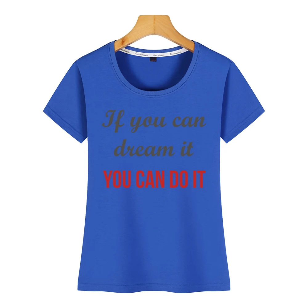 Топы футболки для женщин если вы можете мечтать сделать это Модная белая