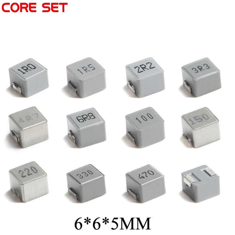 50 шт 0650 SMD литья силовой индуктор 1UH 1.5UH 2.2UH 3.3UH 4.7UH 6.8UH 10UH 22UH 33UH 47UH 6*6*5 мм