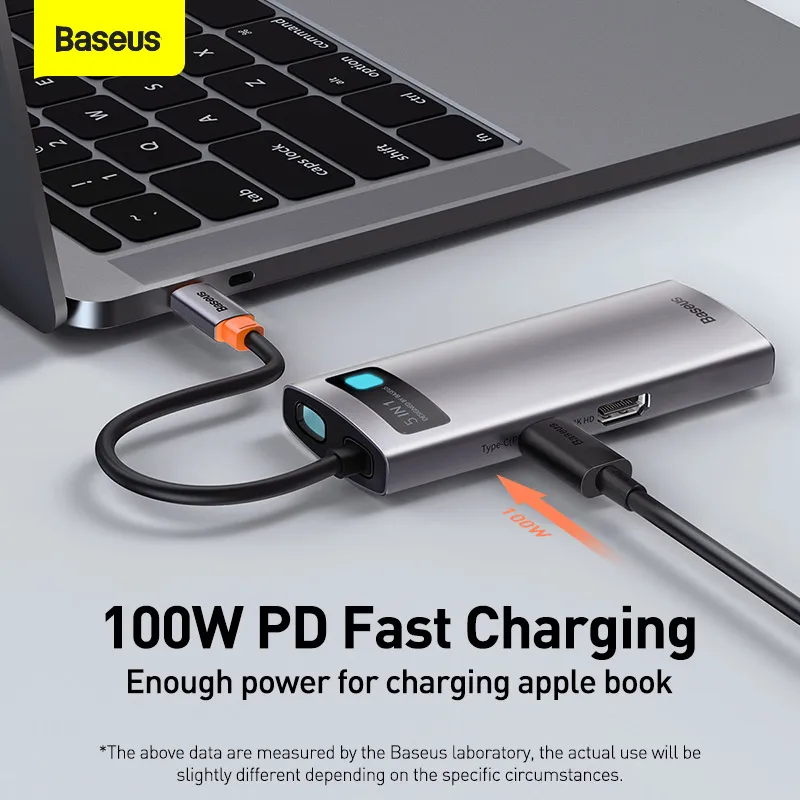 USB-концентратор Baseus с портами USB Type-C и поддержкой 100 Вт | Компьютеры офис