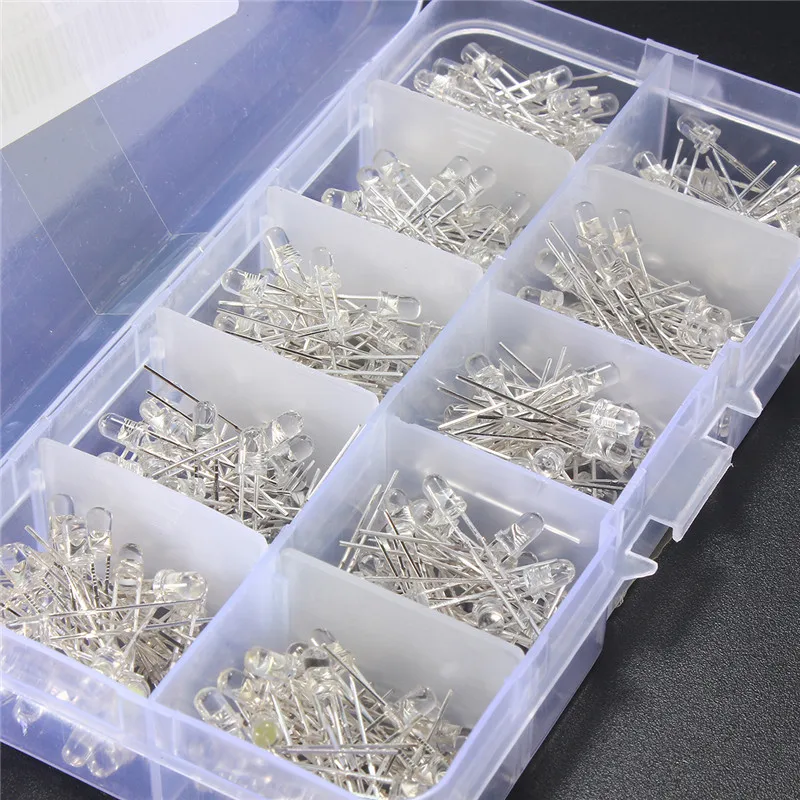 300 шт./лот 3 мм светодиодный Диод ассортимент круглый ультра яркий излучающий