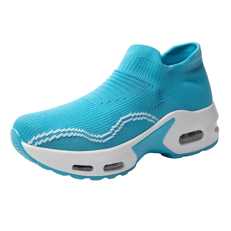 

Women's casual shoes women's shoes air-cushion shoes breathable flying woven shoes heightened shoes one-legged elastic women's s