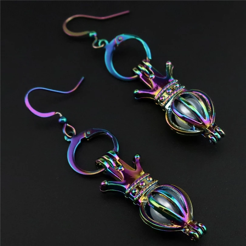 В богемном стиле с аппликацией в виде животного лошади бабочка медальон Серьги