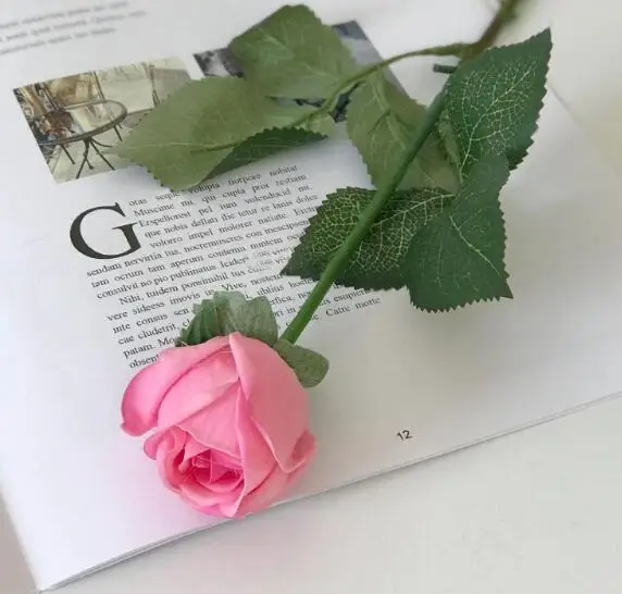 pink b rose 20 шт./лот! торговля настоящие касания фетровые цветы искусственные розовые бутоны латексные розы свадебные декоративные цветы искусственные розы - Цвет: pink b rose