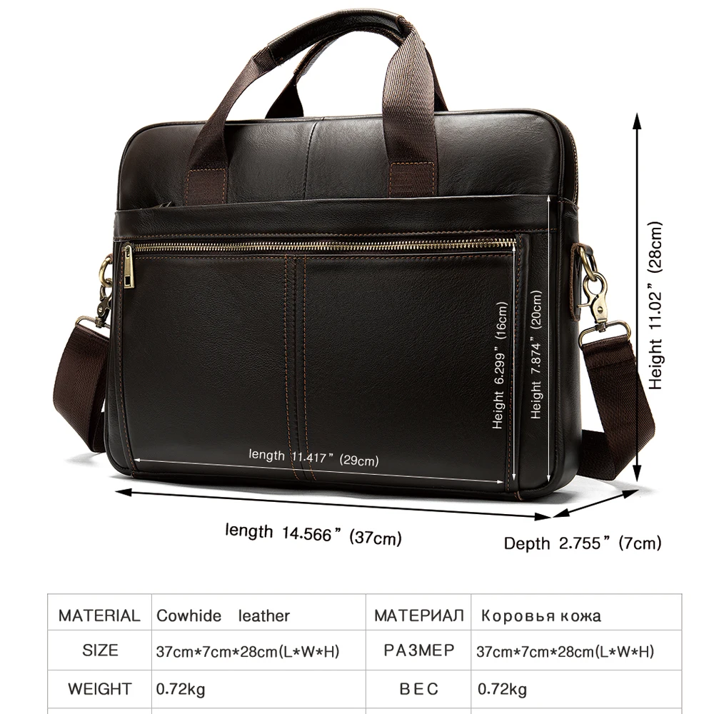 WESTAL men's briefcase bag men's genuine leather office bags for men leather laptop bag business handbag 1115