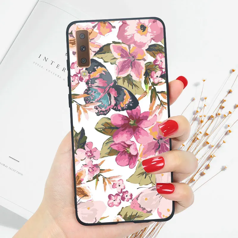 Мягкий ТПУ чехол для samsung A7 чехол силиконовый глянцевый яркий чехол для samsung Galaxy A5 A6 A8 Plus чехол - Цвет: OO18