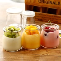 wish mini yogurt pudding glass jar milk jelly baking pan food storage container 100ml200ml jelly mousse cup with lid