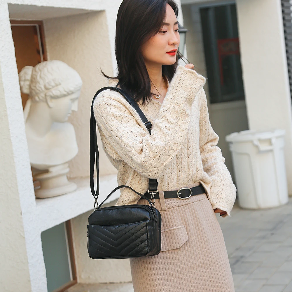 

Mini Leather Shoulder Bags Women PU Lattice Pattern Messenger Bag Fashion Ladies Pure Color Shoulder Bags for Women