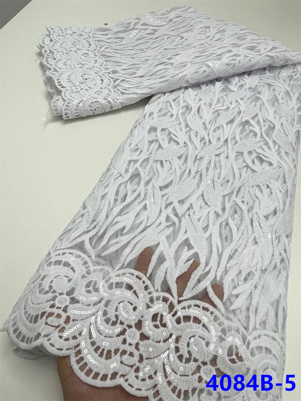 NI.AI Новая модная африканская гипюровая чистая кружевная ткань молочный шелк