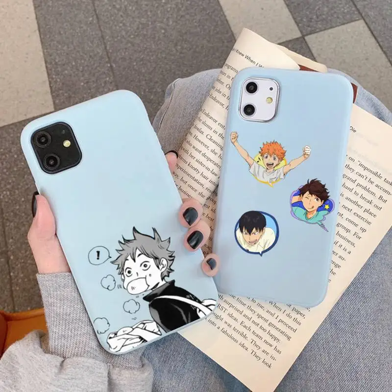 

Anime Oya Oya Oya Haikyuu Love Volleyball Phone Case Soft Solid Color for iPhone 11 12 13 mini pro XS MAX 8 7 6 6S Plus X XR
