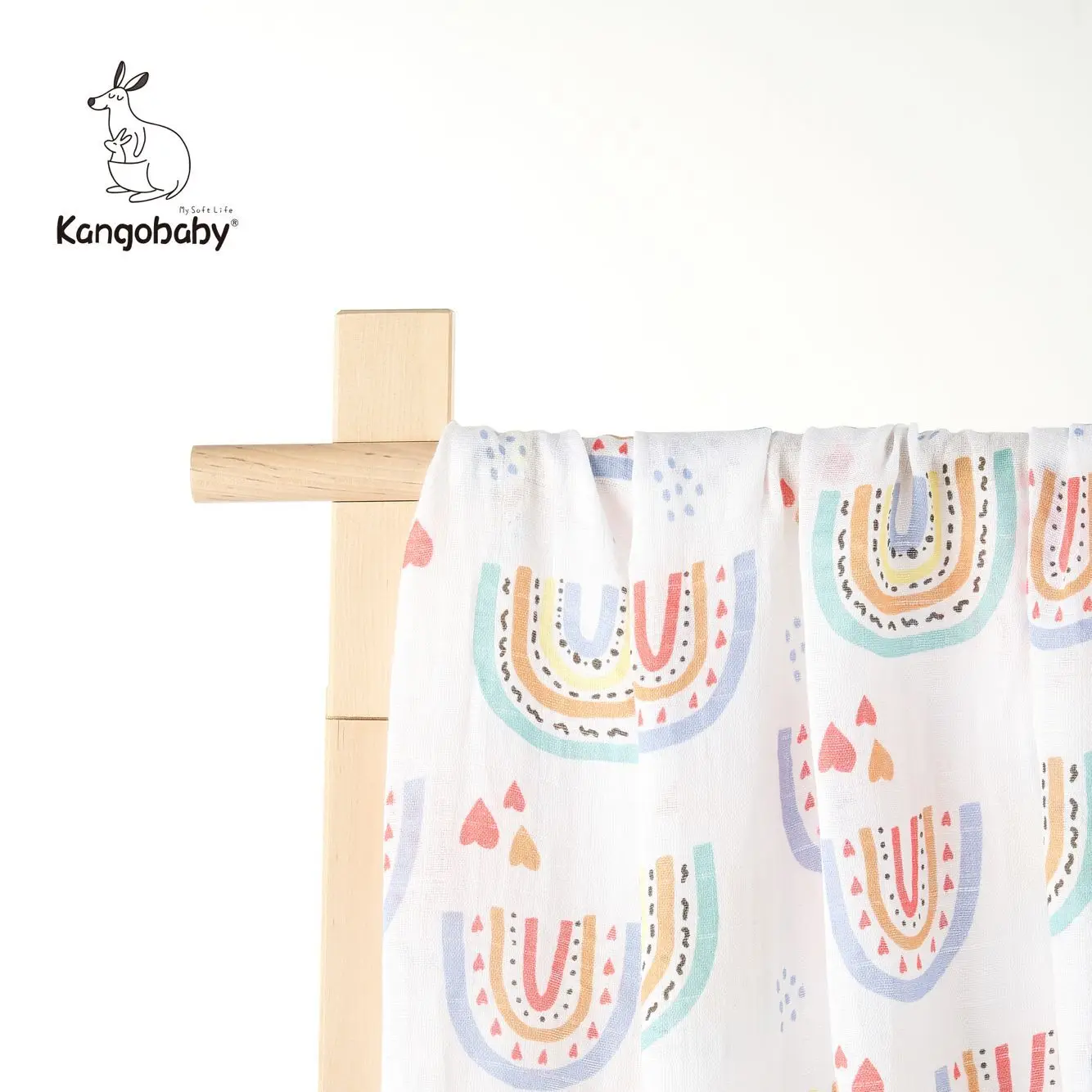 Kangobaby70% Bamboo+ 30% Cotton Baby Swaddle Wraps Cotton Baby Muslin Swaddle Blankets Newborn Big Diaper Bamboo Muslin Quilt