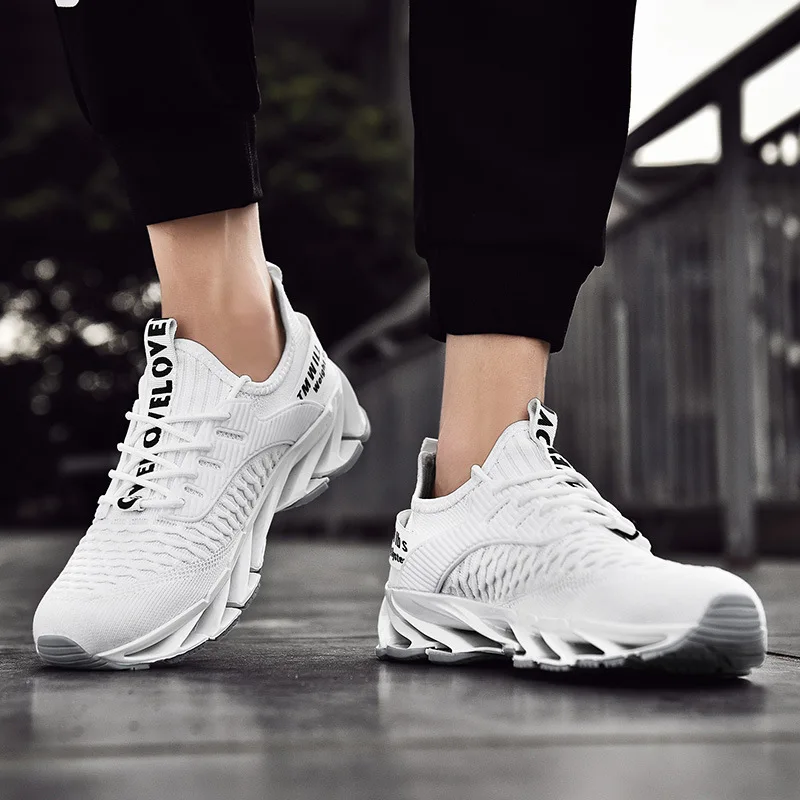 

Amazon через границу 2021 осень и зима новый тренд Студенческая сетчатая мужская повседневная спортивная обувь с ножом Мужская обувь большого р...