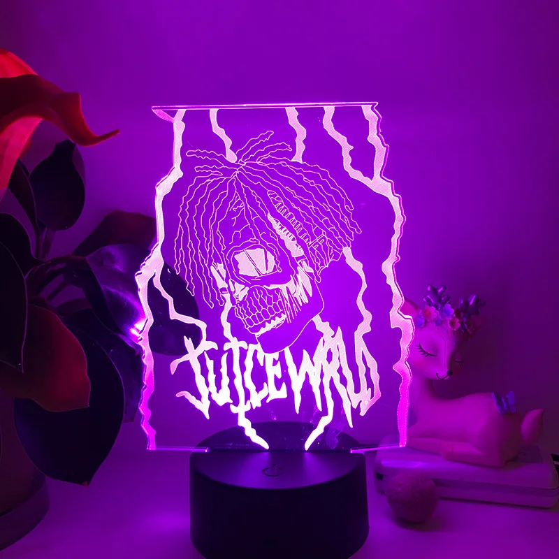 

JUICEx WRLD Led Night Light Sensor Colorful Nightlight for Child Bedroom Decoration Nightlight Gift Cool Bedside Table Lamp