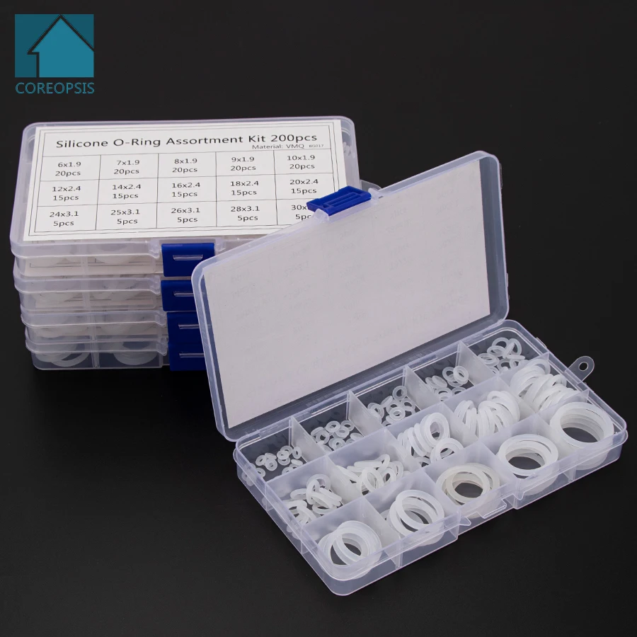 Силиконовые уплотнительные кольца VMQ белые CS1mm 1 5mm 9mm 2 4mm 3 1mm OD 6mm 35mm прочные набор в
