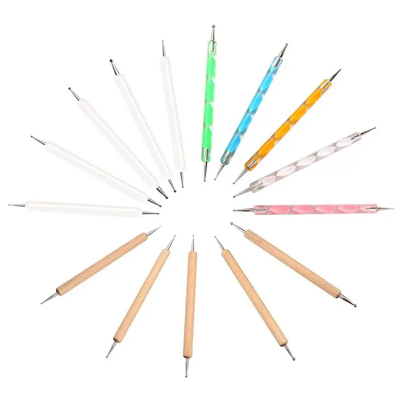 15 Pcs Dotting Tools Set Ball Stylus Embossing Pattern Clay Sculpting Carving Modeling Nail Art Mandala Rock Painting | Дом и сад