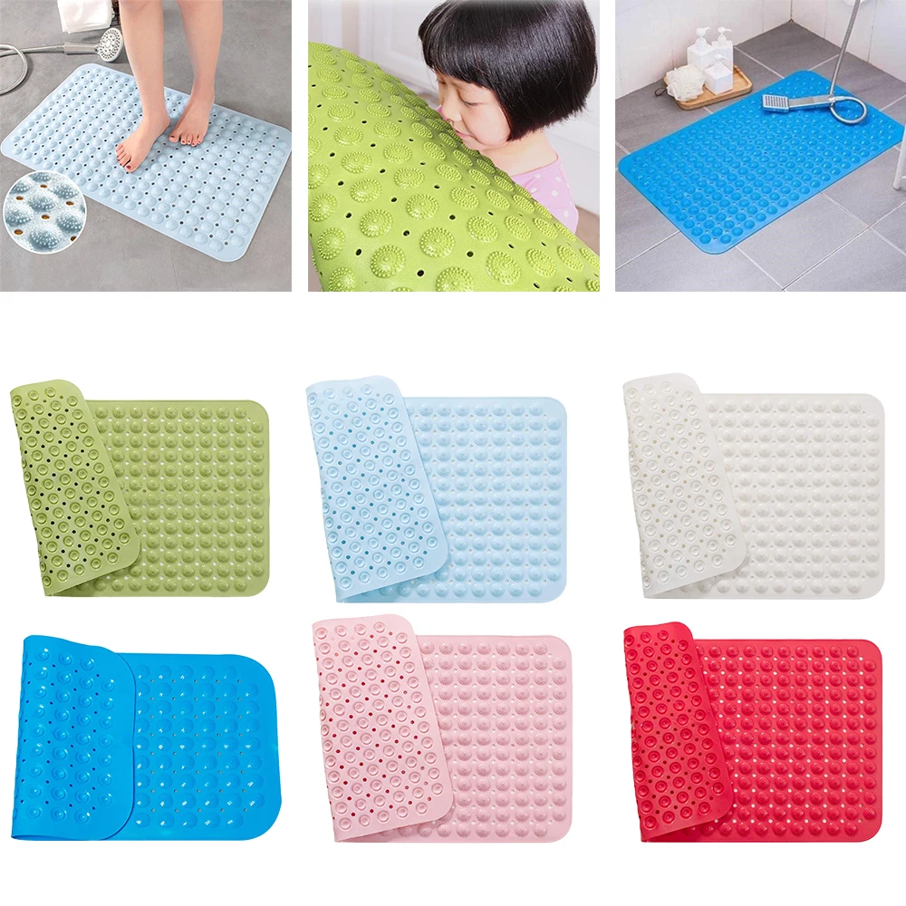 

36x71cm PVC Non-Slip Bathroom Mat Silicone Shower Bath Mat Foot Massage Particles Safety Foot Pad Odorless Non-Toxic Bath Mat
