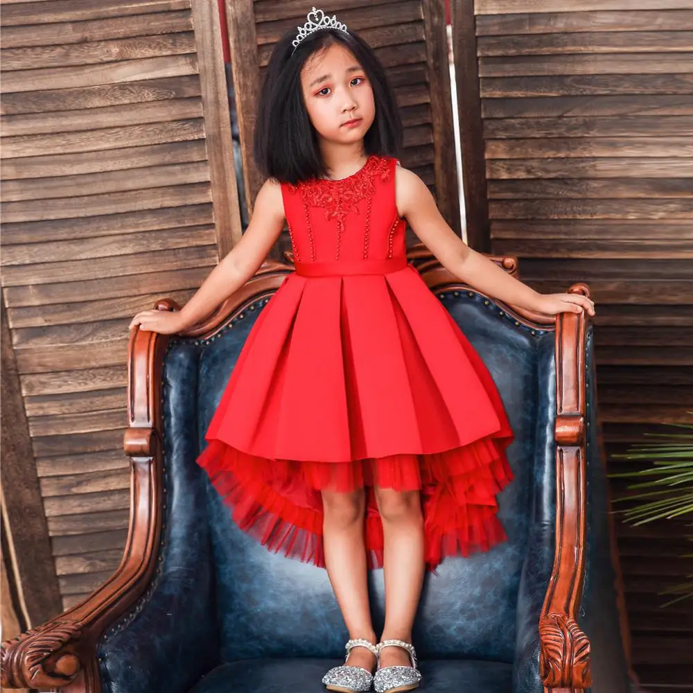 Осенне-зимнее платье для девочки с цветочным принтом Аппликация из бисера