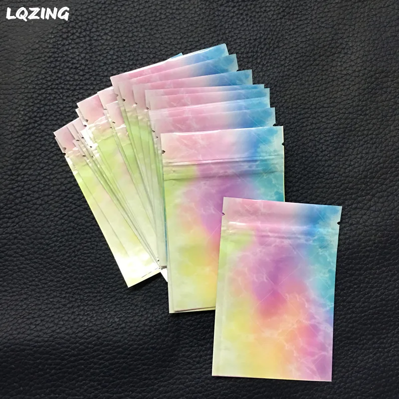 80pc Shiny Marbling Plastic Bag Aluminium Foil Jewellry Pouches Zip Lock Sweet Wedding Candy Surprise Gift Wrapping Supplies |