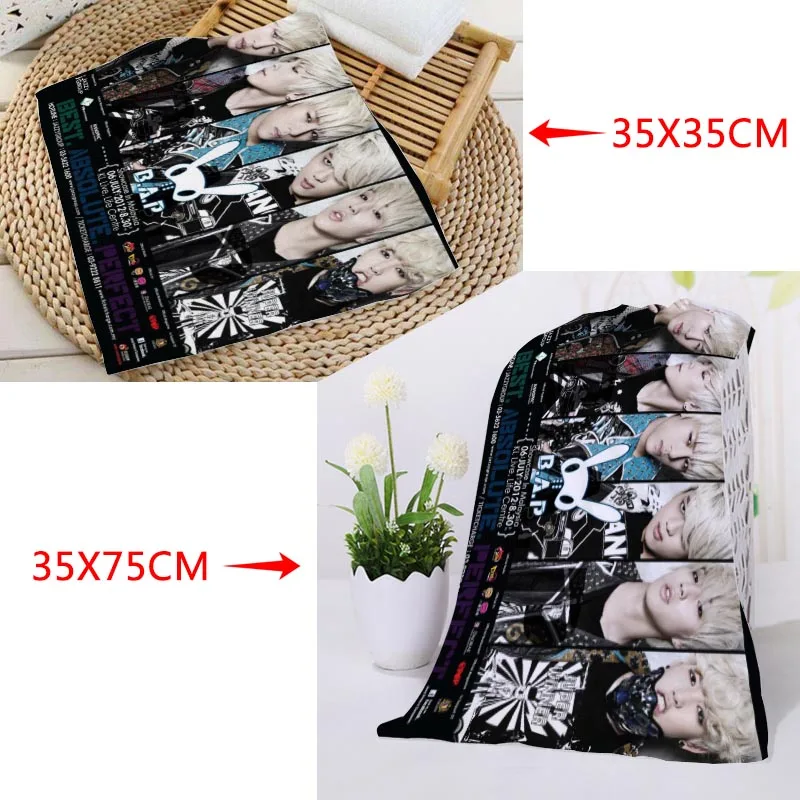 Hot Custom B.A.P полотенце для лица с рисунком ткань из микрофибры квадратный размер 35x35