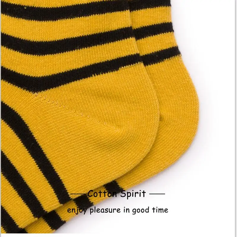 Women Men Solid Striped Cotton Sport Socks Ankle Sock Unisex Mustard Base Black Stripes Short Winter Socks 5 pairs/ lot AL203SC