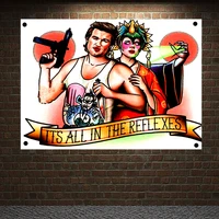 its all in the reflexes tattoo banner canvas painting wall art print posters home decor mural hanging 4 gromments in corners