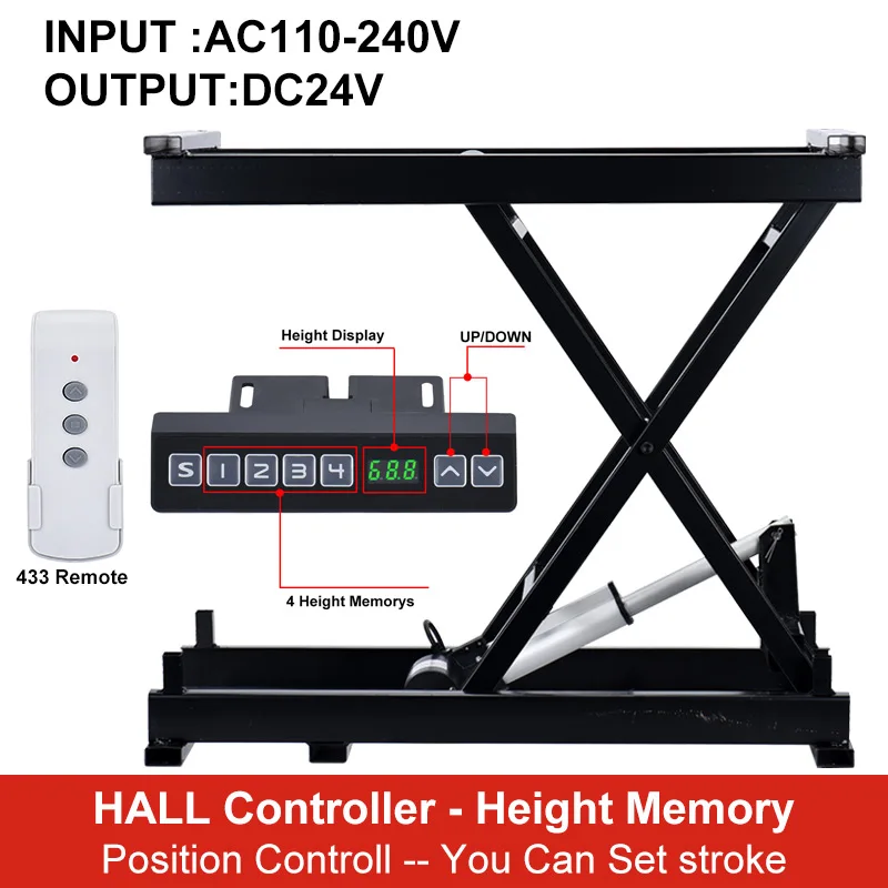 Электрический мотор ножничный подъемник платформа для мебели стол с