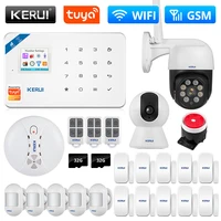 kerui security alarm system gsm wifi tuya smart home wireless kit garage burglar 3mp ip camera motion detector door sensor alexa