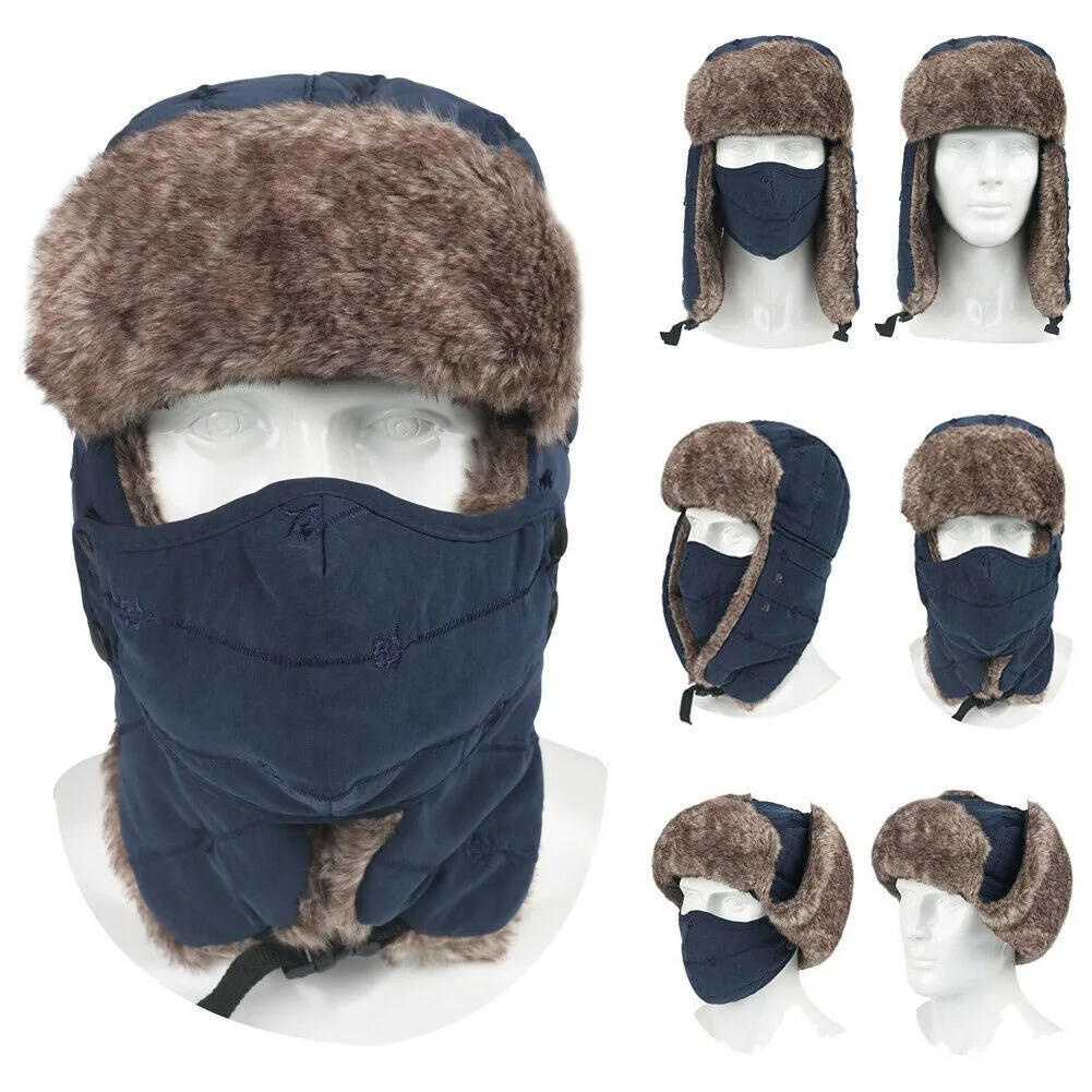 

Шапка-бомбер для мужчин и женщин, Русская Шапка Orion, лыжная теплая шапка с маской для лица