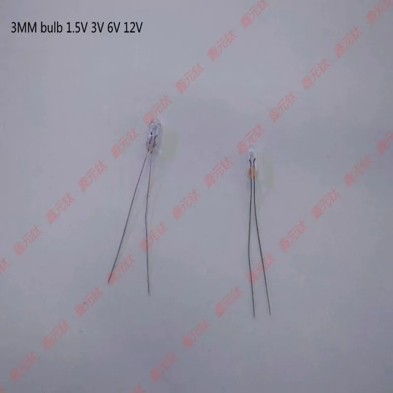 

3mm lamp bulb 1.5v 3v 6v 12v Warm yellow light Rice bulb glass bulb highlight osram lamp 1000pcs/lot