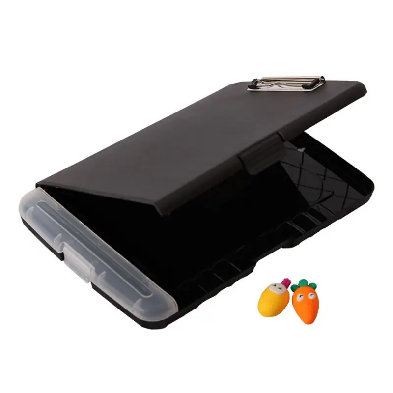 

Classic Multifunctional File Folder Organizer Plastic Clipboard Box Case Pen Holder Stationery Office Supplies