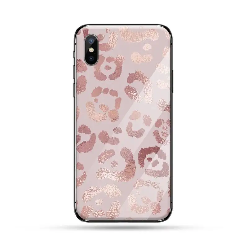 

Gold Rose gitter Love heart Phone Case Tempered glass For iphone 5C 6 6S 7 8 plus X XS XR 11 PRO MAX Anti-fall protective funda