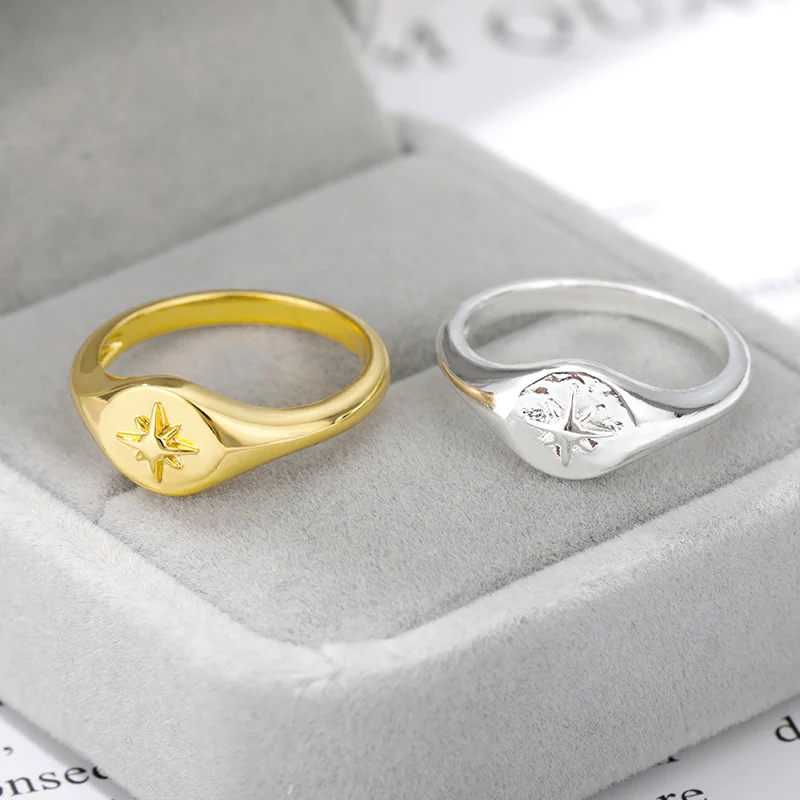 

Vintage 2020 Trendy Sun Rings For Women Men Gold Silver Color Round Star Flower Finger Rings Popular Gothic Couple Jewelry Gifts
