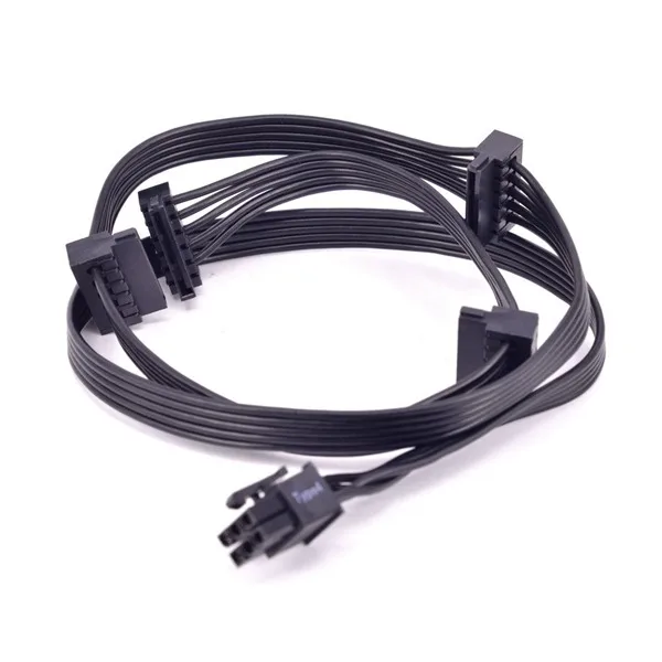 

Модульный кабель питания, 6 контактов, от 1 до 4 SATA, для CORSAIR RMx серии RM550X RM650X RM750X RM850X RM1000X , 2 шт.