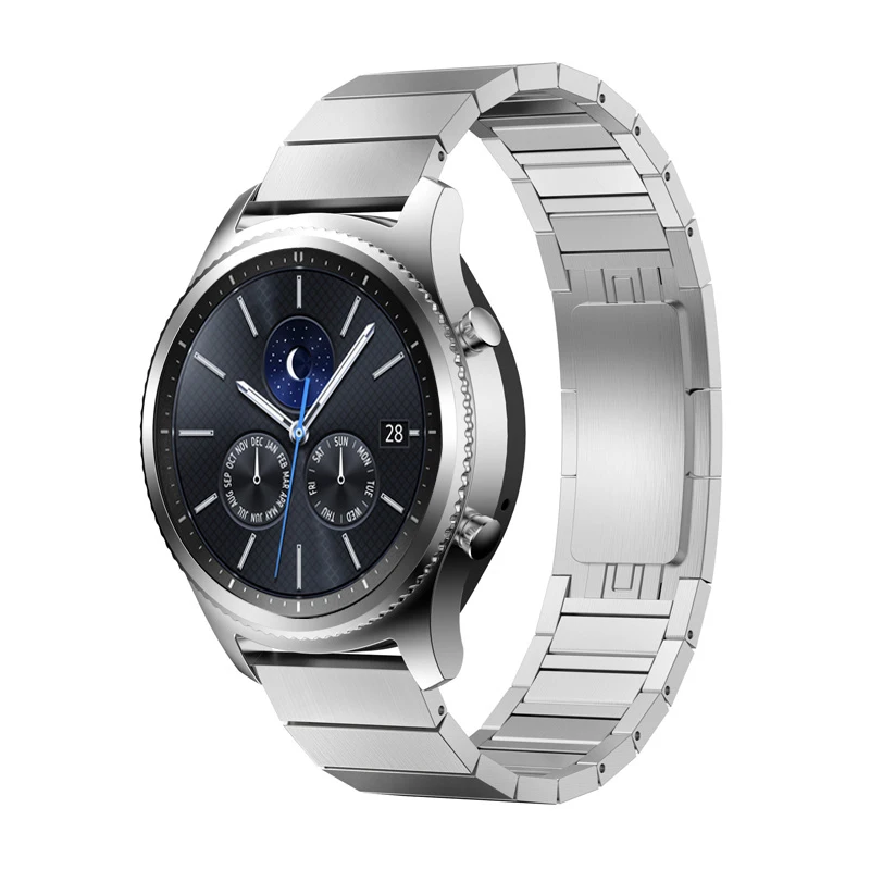 22 мм 20 мм ремешок для часов для samsung galaxy watch gear s3 frontier 46 мм 42 мм huawei GT часы из нержавеющей стали Бабочка Пряжка ремешок