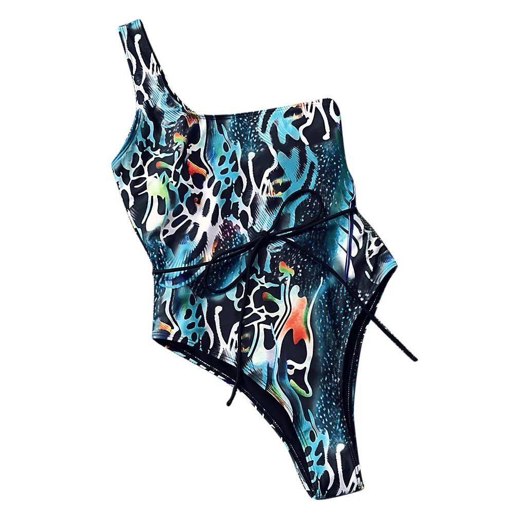 Женский сексуальный леопардовый цельный купальник пуш-ап купальный костюм