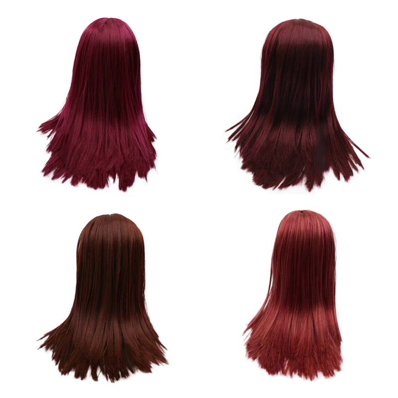blyth doll icy RBL scalp and dome oily hair long straight hair red brown hair for DIY custom doll