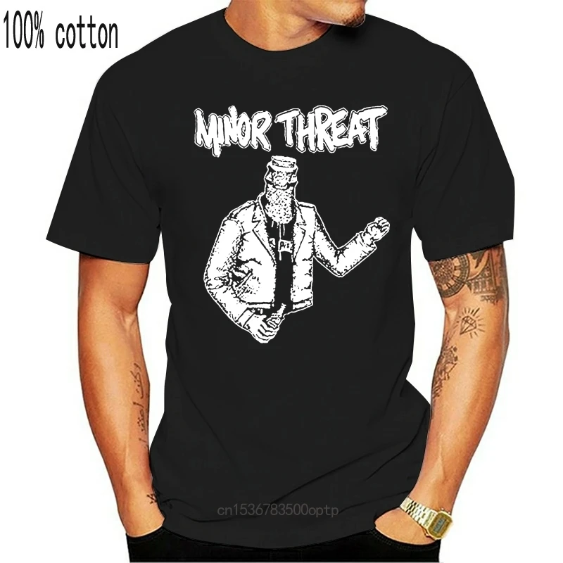 

New Minor Threat Bottle Man T-Shirt - Hardcore Punk Shirt, Punk, Punk Rock O Neck T Shirts Male Low Price Steampunk Text Top Tee