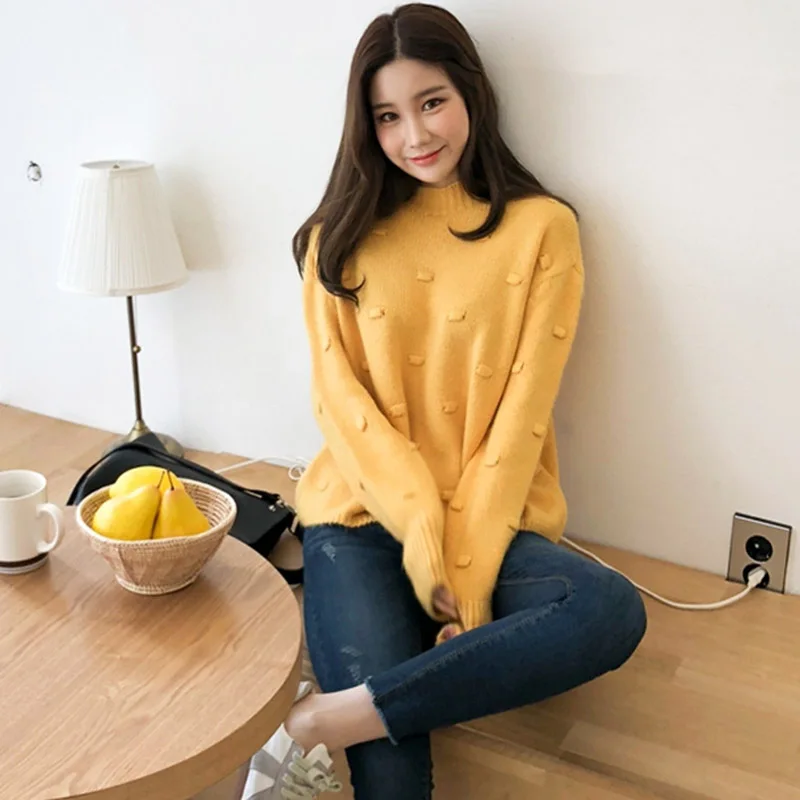 BGTEEVER Casual Loose O-neck Autumn Winter Oversize Sweater Women Warm Chic Pullovers Jumpers Female Knitted Sweaters 2019 | Женская