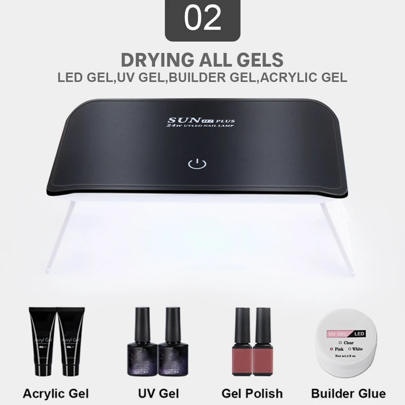 24 Вт светодиодный Сушилка для ногтей лампа УФ-гель акриловая отверждающая
