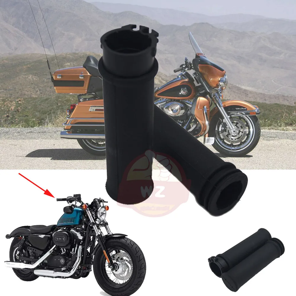 

1 "25mm Black Rubber Handlebar Handle for Harley Iron For 883 XL1200 Softtail FatBoy Bobber Cruiser Chopper