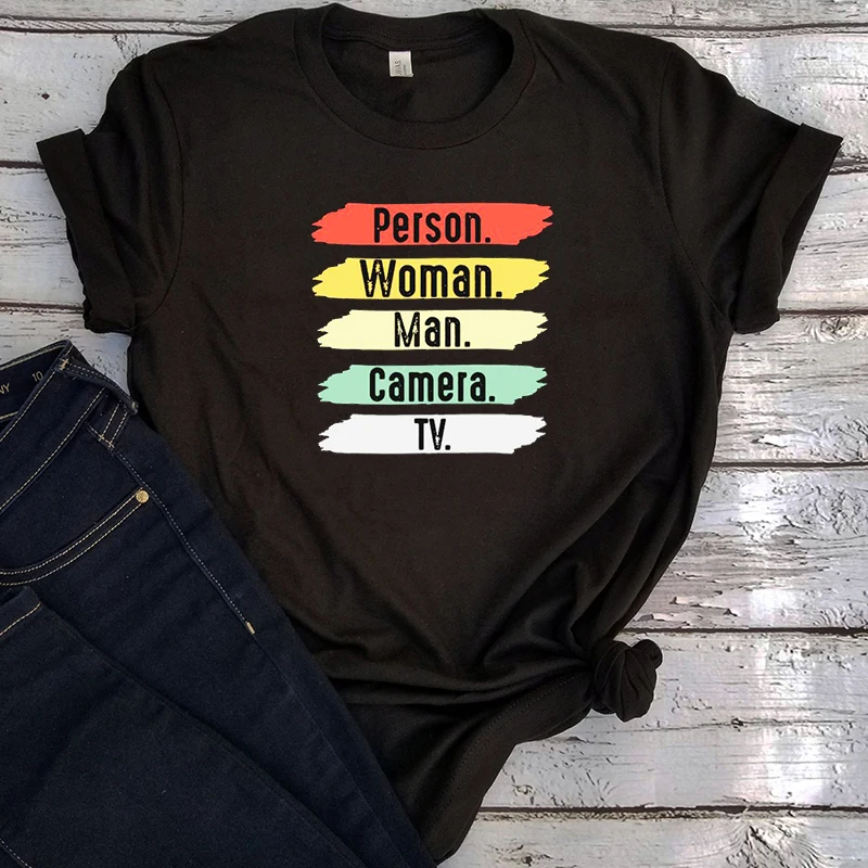 

Person Woman Man Camera TV Shirt Graphic Tees Trump 2020 Clothes Plus Women Vintage Funny Trump Shirt 90s Thanksgiving L