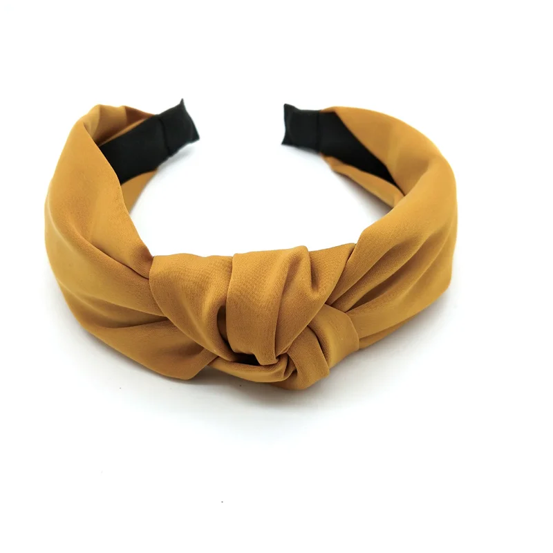 

Wide Top Knot Hair Bands For Women Headdress Solid Color Cloth Headband Bezel Girls Hairband Hair Hoop Female Hair Accessories